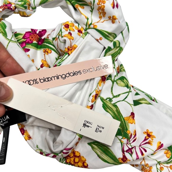 NWT Aqua Women's Small STAR Swim Bandeau Cutout Knots & Ties One Piece Swimsuit - Picture 9 of 14